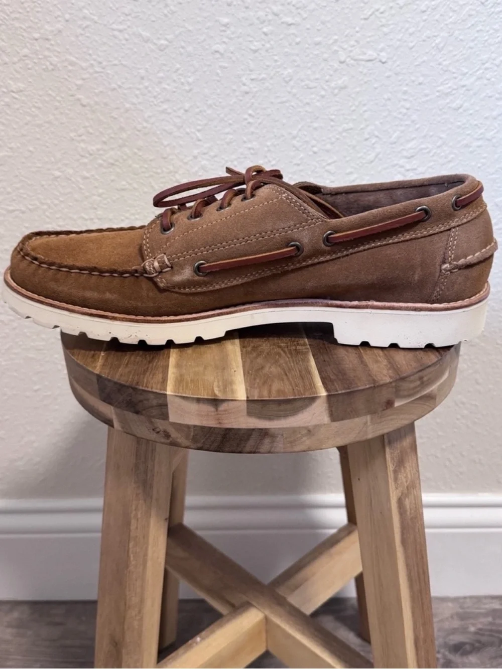 NWT G.H. Bass Ranger Camp Moc Sued Shoes Brown Men's Size 12 In Box